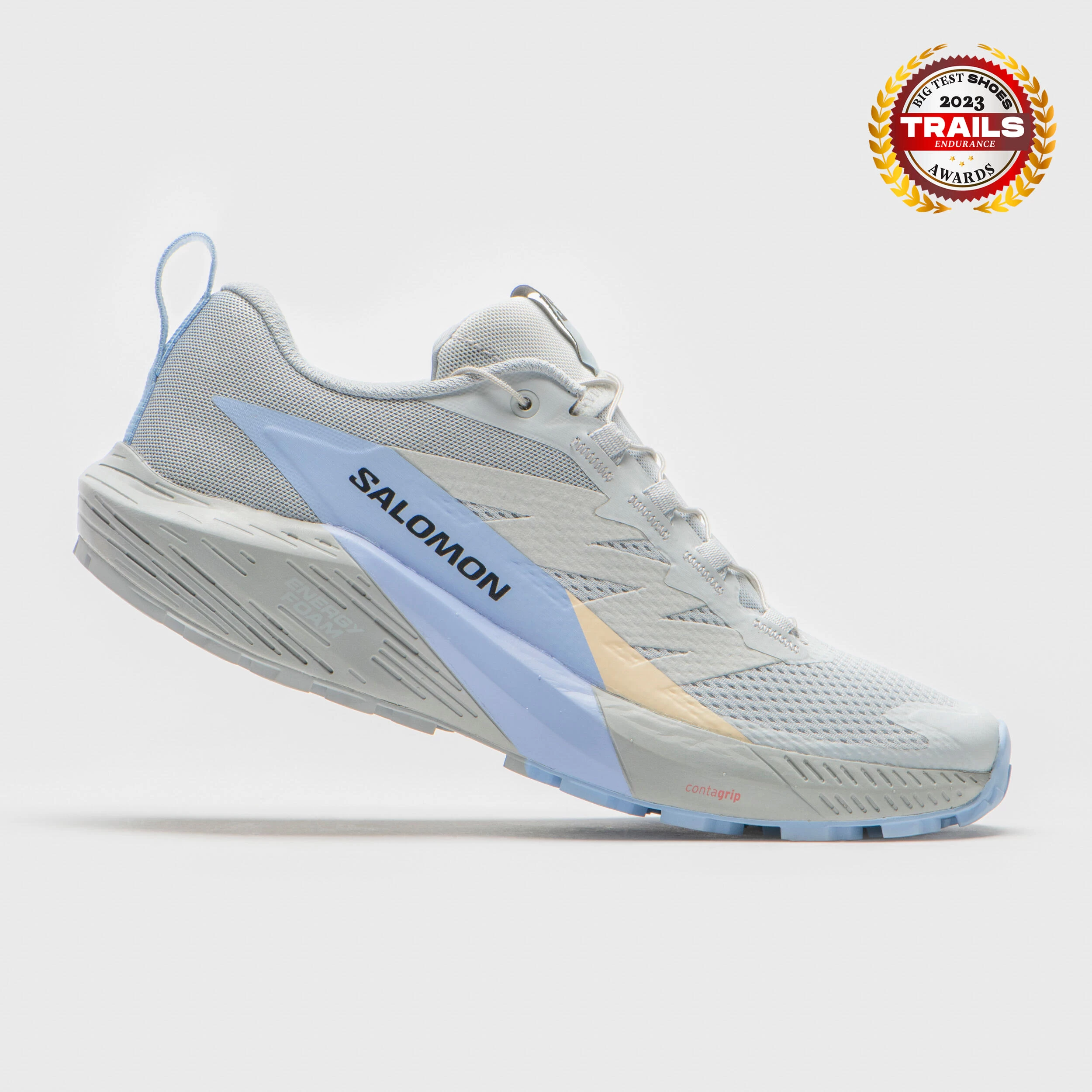 WOMEN'S SALOMON SENSE RIDE 5 TRAIL RUNNING SHOES - GREY / B 2 WOMEN'S SALOMON SENSE RIDE 5 TRAIL RUNNING SHOES - GREY / B - Image 2