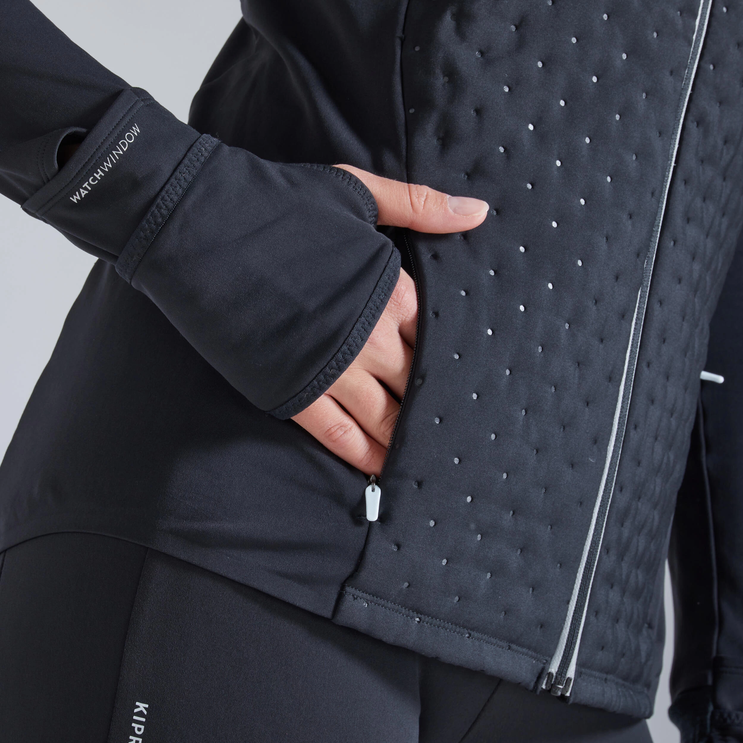 KIPRUN WARM WOMEN'S WINTER RUNNING JACKET BLACK 6 KIPRUN WARM WOMEN'S WINTER RUNNING JACKET BLACK - Image 6