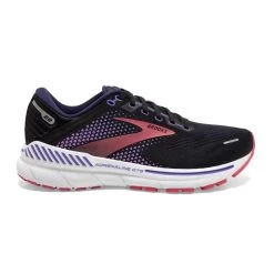 Brooks Womens Adrenaline GTS 22 WIDE Running Shoes Black/Purple/Coral