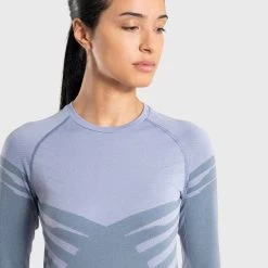 Women's Trail Running Seamless Long-Sleeved Jersey Comfort - Blue/lilac 7 Women's Trail Running Seamless Long-Sleeved Jersey Comfort - Blue/lilac -Running equipment k42567f615f4a091ea68e17c3e43cec3c