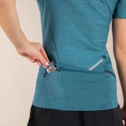 WOMEN'S TRAIL RUNNING SHORT-SLEEVED ZIP T-SHIRT 11 WOMEN'S TRAIL RUNNING SHORT-SLEEVED ZIP T-SHIRT -Running equipment k480c7cc1f442266536d66de4c6c18489