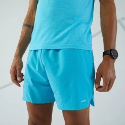 KIPRUN LIGHT MEN's RUNNING SHORTS LIGHT BLUE TURQUOISE -Running equipment k5fe0ad952753a2d366f9dbf85d516213