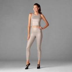 Fitness-Mad Womens/Ladies Metallic High Waist Leggings (Gold) -Running equipment k66630437fcc36428b312059e3fd45a9b