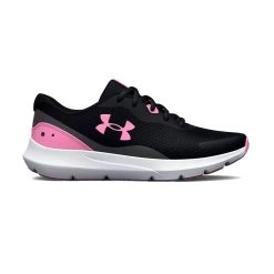 Under Armour Surge 3 Girls Running Trainer Black/Pink