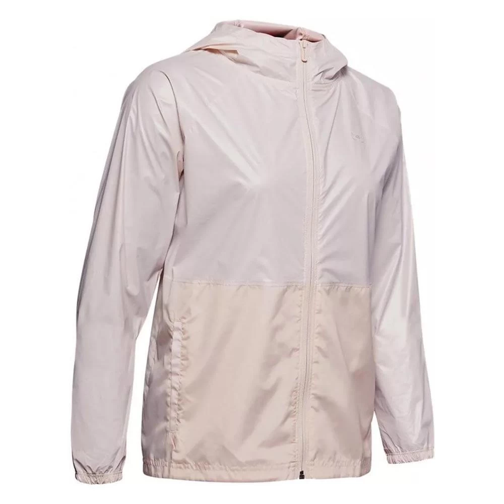 Under Armour Metallic Woven Full Zip Womens Jacket Pink 1 Under Armour Metallic Woven Full Zip Womens Jacket Pink