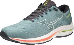 Mizuno Mens Wave Inspire 18 Running Shoes SmokeB/White/NeonFlame -Running equipment k9c008e11e7d4f41ce2c91f4fc1710e41