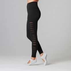 Fitness-Mad Womens/Ladies Laser Cut Leggings (Black) -Running equipment kb84fc7e9ca118b038db77697876af6a6