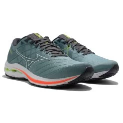 Mizuno Mens Wave Inspire 18 Running Shoes SmokeB/White/NeonFlame -Running equipment kdd9a4b5f7072e9b245eabd1dcb9f5d17