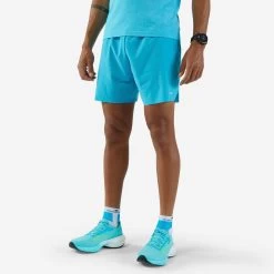 KIPRUN LIGHT MEN's RUNNING SHORTS LIGHT BLUE TURQUOISE